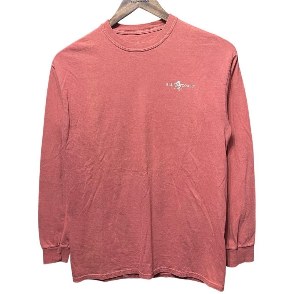 blue coast company live coastal travel global front back shrimp graphic shirt